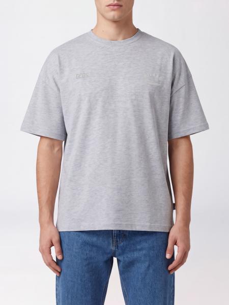 GCDS Cotton T-shirt with Back Logo and Dropped Shoulders