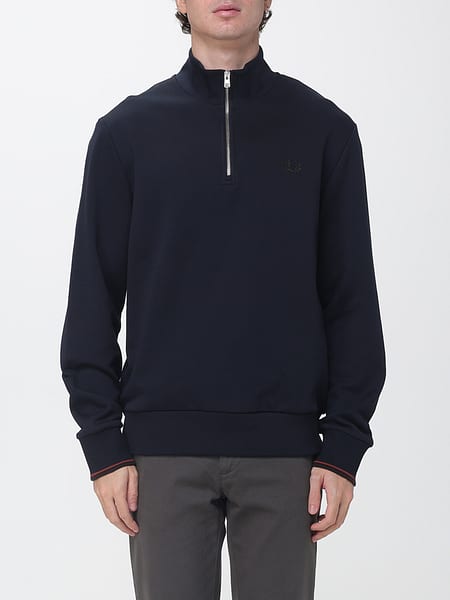 High Neck Half-Zip Cotton Sweatshirt Fred Perry