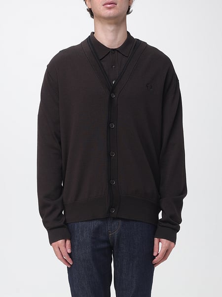 Relaxed Fit V-Neck Cotton Cardigan Fred Perry with Buttons