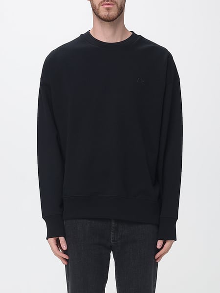 Crew Neck Cotton Sweatshirt Fred Perry with Tone-on-Tone Embroidered Logo