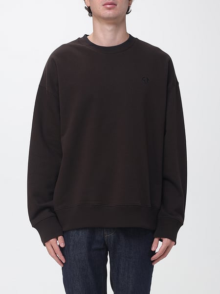 Crew Neck Cotton Sweatshirt Fred Perry with Tone-on-Tone Embroidered Logo