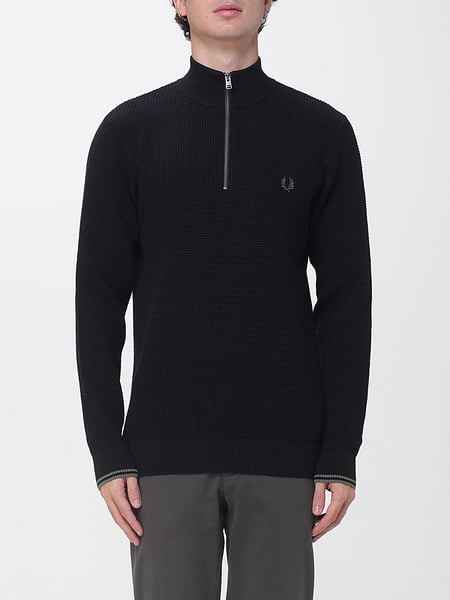 Half-Zip High Neck Cotton Jumper Fred Perry
