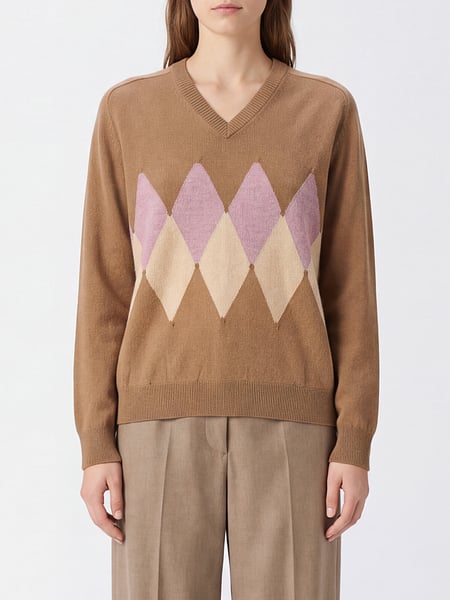 Argyle V-Neck Jumper Ballantyne in Pure Cashmere