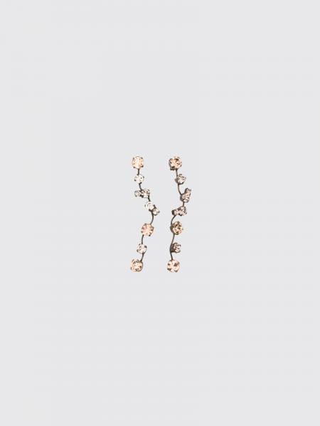 Forte Forte Chrome-Plated Brass Dangle Earrings with Set Rhinestones and Crystals