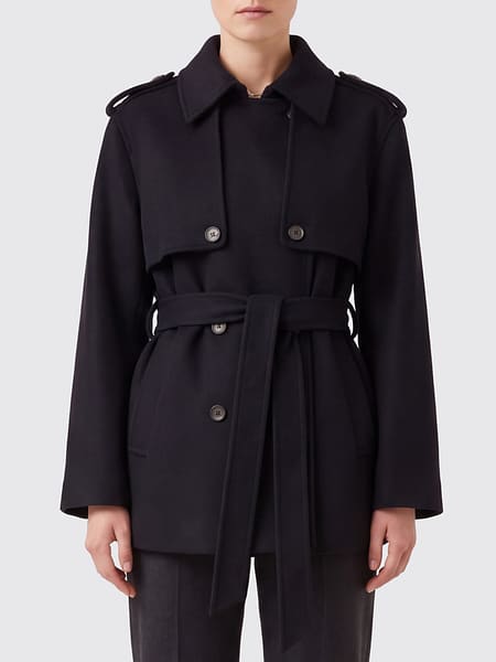 Zweireihiger Woll-Peacoat von Ivy Oak mit Bindegürtel und Schulterklappen