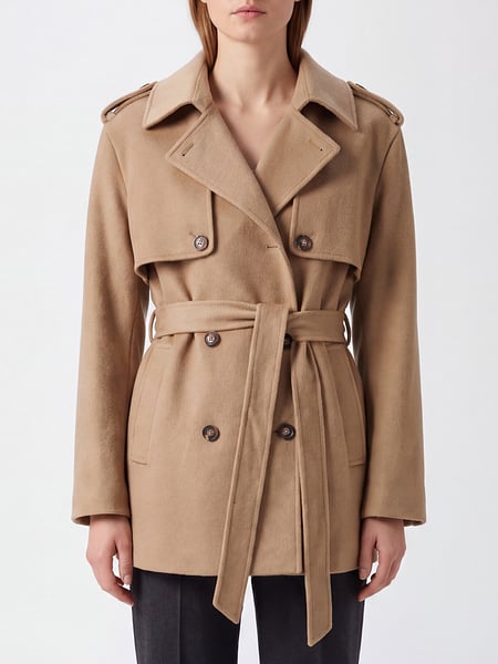 Zweireihiger Woll-Peacoat von Ivy Oak mit Bindegürtel und Schulterklappen