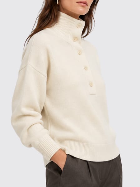 Wool and Cashmere Turtleneck Jumper Seventy with Dropped Shoulders and Buttons