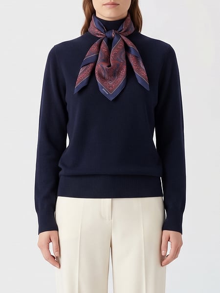 Long-Sleeved Turtleneck Jumper Seventy in Wool and Cashmere Blend