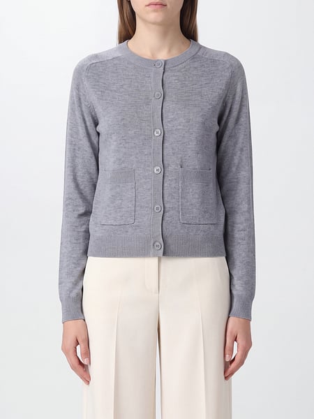 Crewneck Wool Blend Cardigan Seventy with Front Button Closure