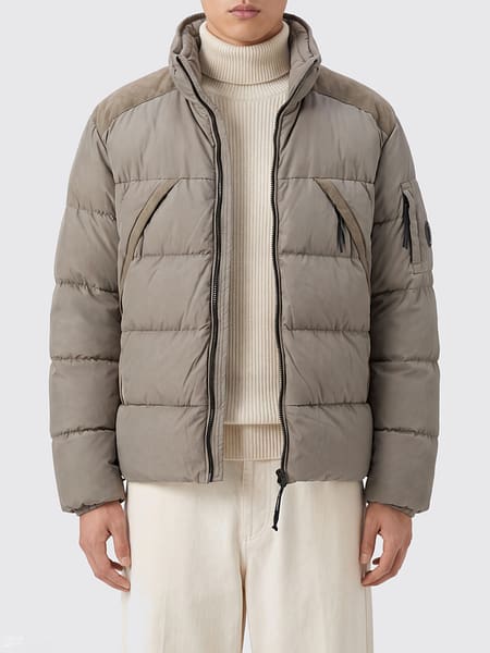 Piumino C.P. Company in nylon trapuntato con collo alto e logo applicato