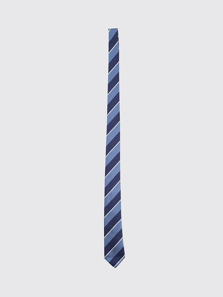 Paul Smith Classic Regimental Striped Tie crafted in Pure Blue Silk