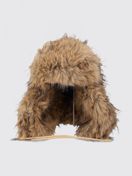 Goldbergh Bicolor Faux Fur Aviator Hat with Embroidered Logo