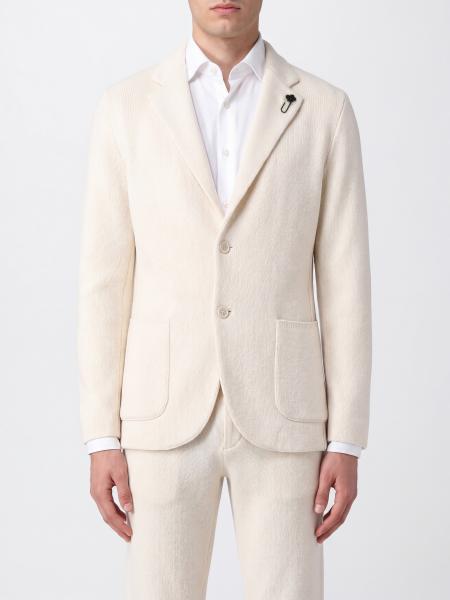 Lardini Single-Breasted Pure Cashmere Blazer with Patch Pockets and Notch Lapels