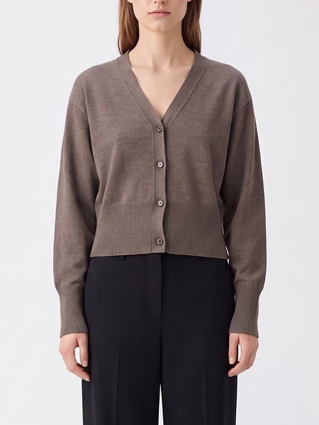 Calvin Klein Viscose Blend V-Neck Cardigan with Dropped Shoulders