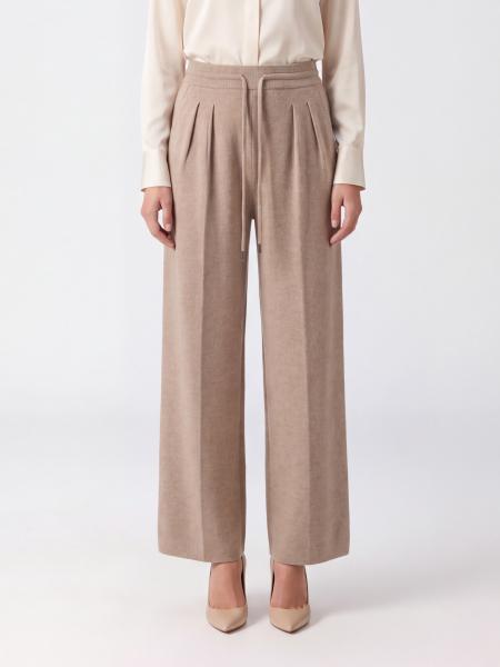 Pantaloni Max Mara in maglia di lana e cashmere a vita alta