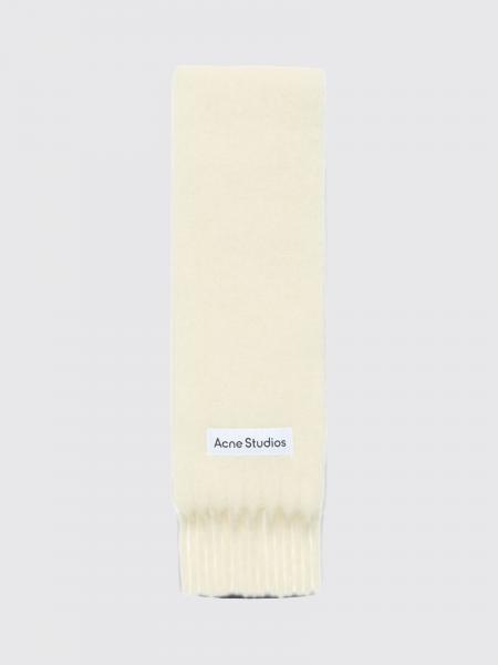 ACNE STUDIOS 羊驼毛和羊毛混纺流苏围巾，饰有刺绣徽标