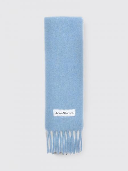 ACNE STUDIOS 羊驼毛和羊毛混纺流苏围巾，饰有刺绣徽标