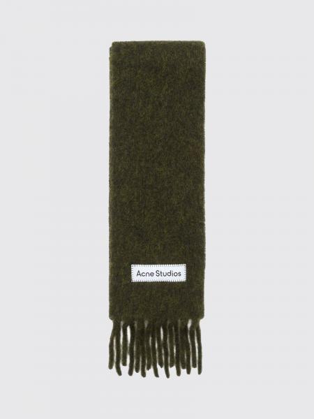 ACNE STUDIOS 羊驼毛和羊毛混纺流苏围巾，饰有刺绣徽标