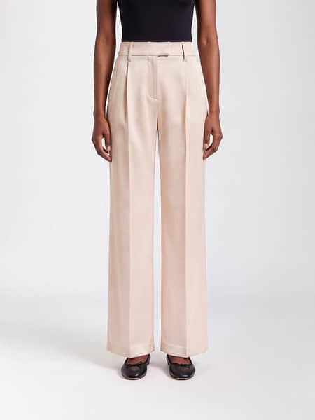 Pantalon de tailleur Brunello Cucinelli taille haute en soie avec Monile