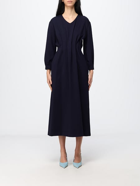 V-Neck Viscose-Blend Midi Tunic Meimeij with Concealed Closure