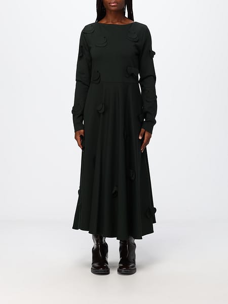 Fit-and-Flare Midi Dress Meimeij in Jersey with Embroidered Patches