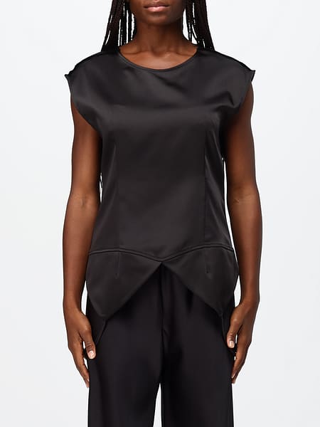 Meimeij Sleeveless Crêpe Evening Top with V-Hem