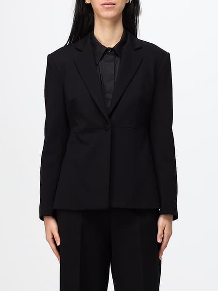 Meimeij Cropped Single-Breasted One-Button Viscose Blend Blazer