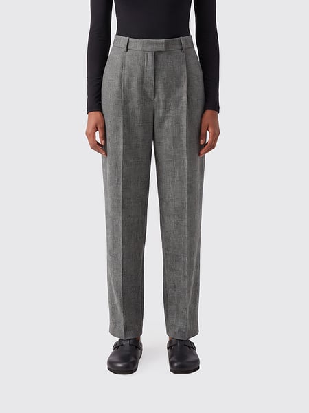 Givenchy Prince of Wales Wool High-Waisted Wide-Leg Trousers