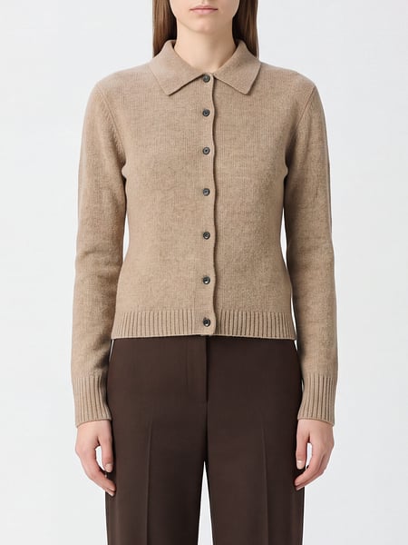 Polo-Style Max Mara Cardigan in Cashmere Blend with Ribbed Trims