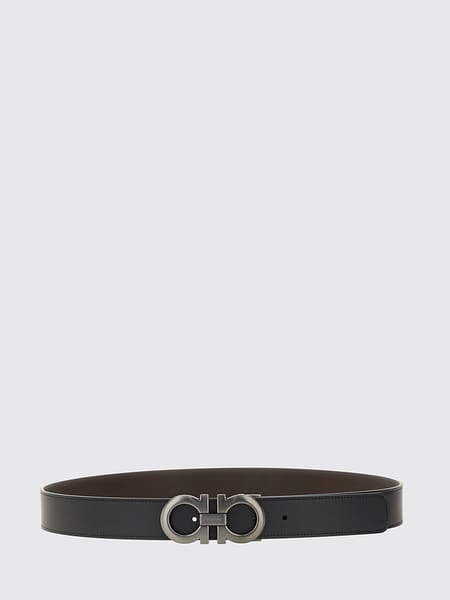 Reversible Gancini Interlocking Buckle Ferragamo Belt in Leather