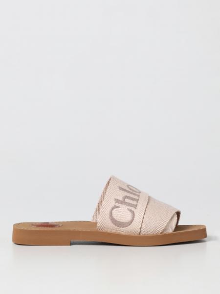 Woody Chloé sandals in canvas with embroidered logo