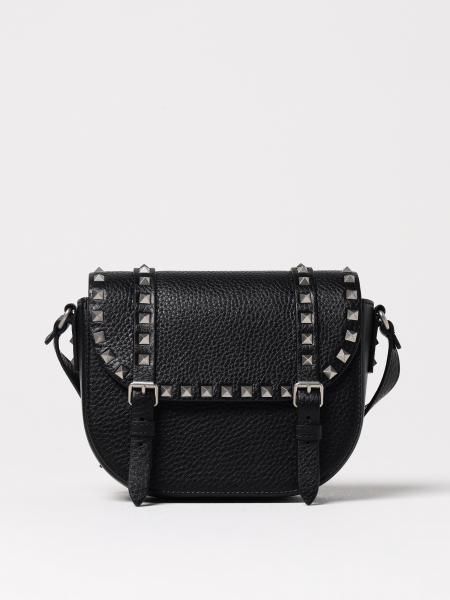 Borsa Rockstud Messenger Valentino Garavani in pelle a grana