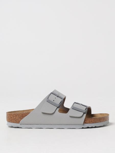 シューズ・サンダルその他 BIRKENSTOCK Woman Flat sandals Grey 1027696 Birkenstock Arizona Ladies Light Grey Womens Slide Sandals