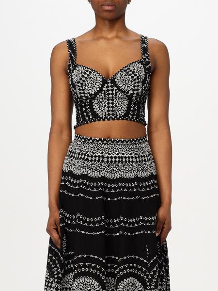 Top cropped Charo Ruiz Ibiza in misto cotone con ricami 