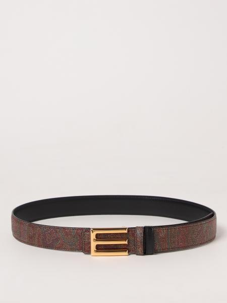 Cintura Etro reversibile in pelle e cotone spalmato >