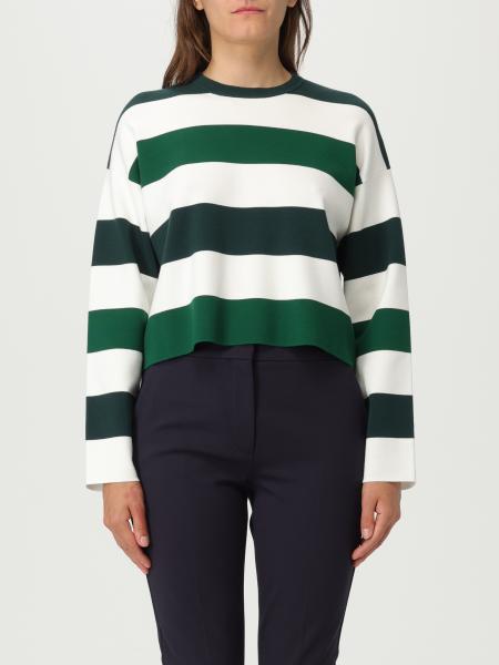 T-shirt crop in misto viscosa a righe Max Mara