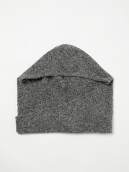 Balaclava in lana a coste con logo Ganni