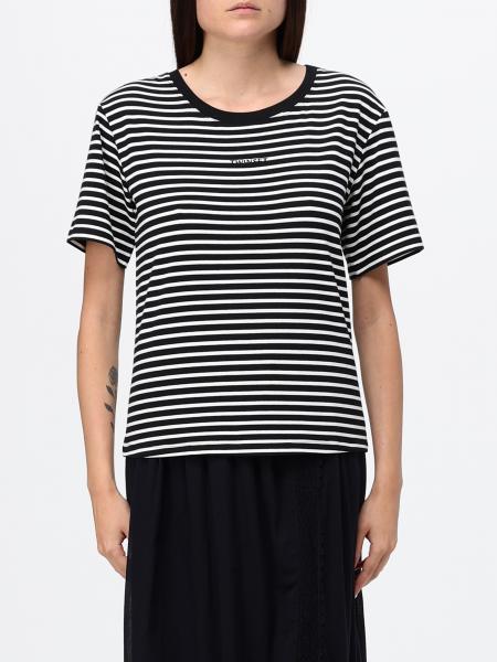 Camiseta de algodón a rayas con logo Twinset U&B