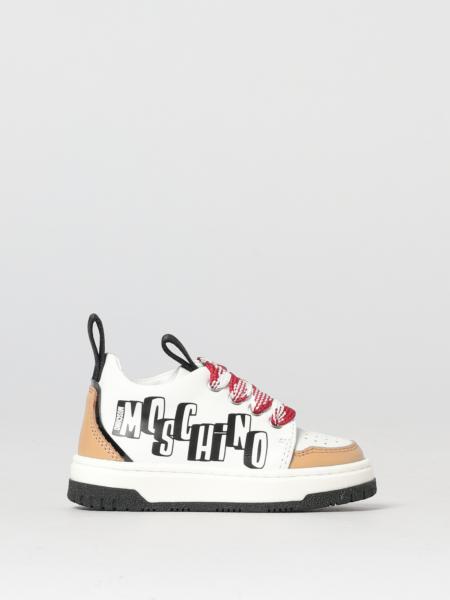 Leder-Sneakers mit Logoprint Moschino