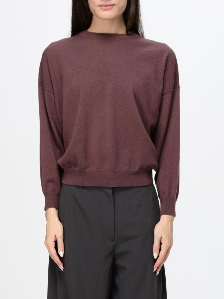 Maglia girocollo Brunello Cucinelli in puro cashmere con spalle cadute