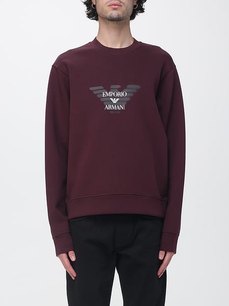 Relaxed Fit Monogram Eagle Logo Emporio Armani Crewneck Sweatshirt