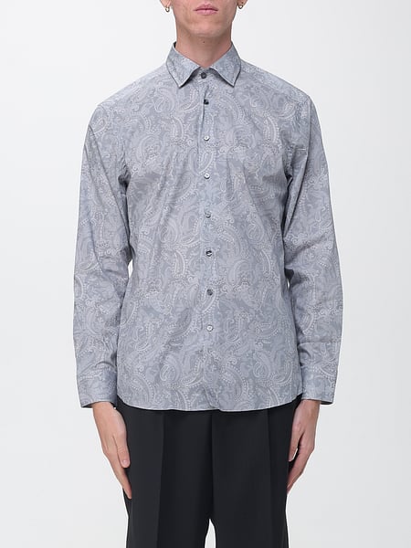 Etro Paisley Print Cotton Shirt with French Collar