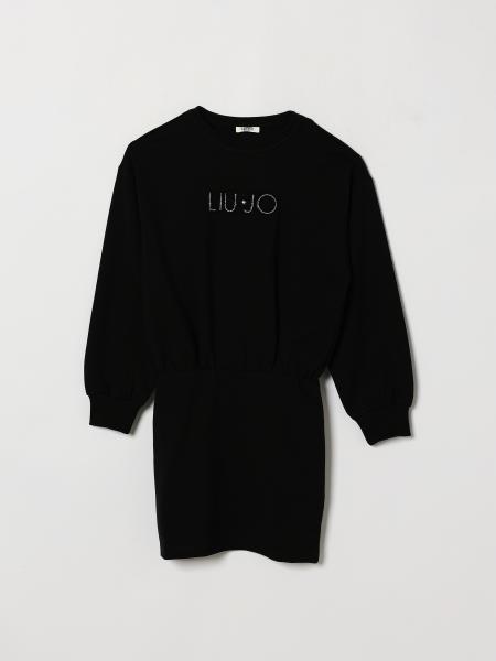 Liu Jo Girls' Short Cotton Sweatshirt Dress with Contrast Logo