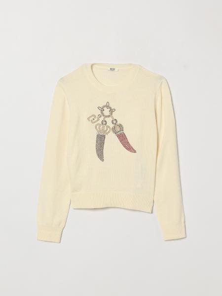 Wollmisch-Pullover von Liu Jo für Mädchen mit Stickerei und Strass-Applikationen