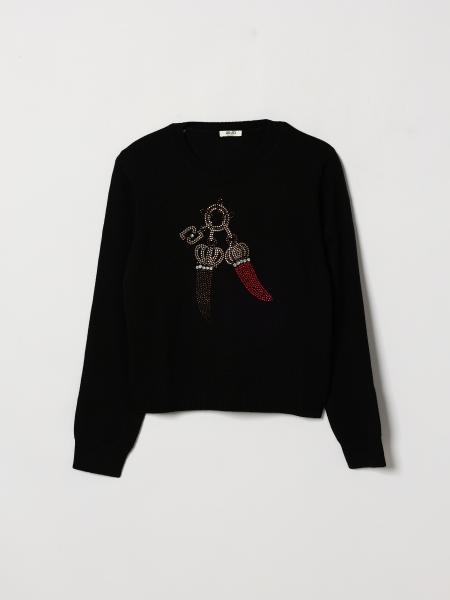 Wollmisch-Pullover von Liu Jo für Mädchen mit Stickerei und Strass-Applikationen
