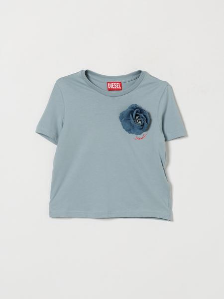 T-shirt Diesel pour garçon en coton avec imprimé graphique et logo contrastant
