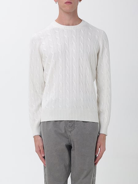 Maglia girocollo Brunello Cucinelli in puro cashmere con finiture a costine