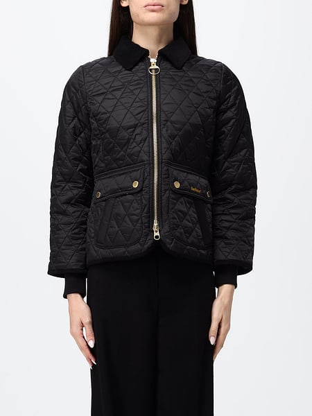 Barbour Beadnell Quilted Nylon Jacket with Corduroy Collar