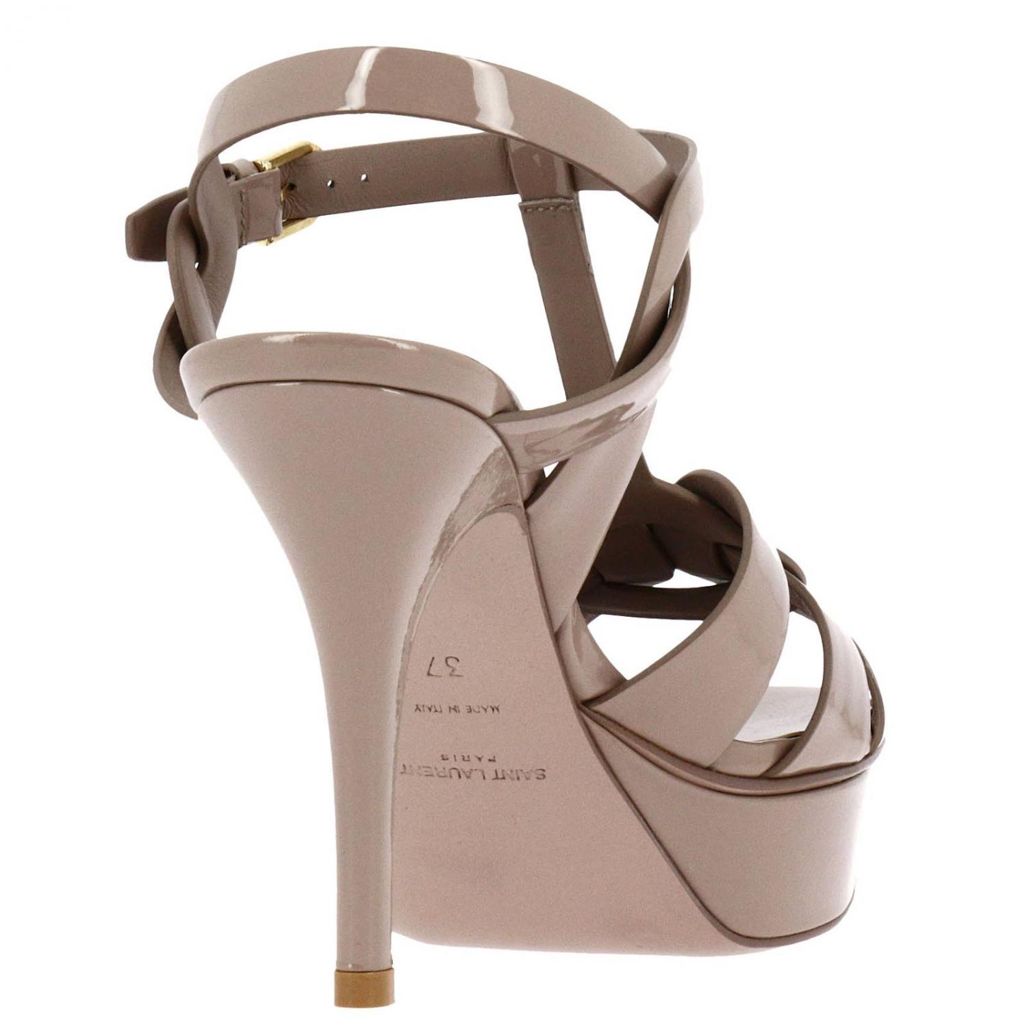 SAINT LAURENT: YSL Tribute sandal classic in patent leather