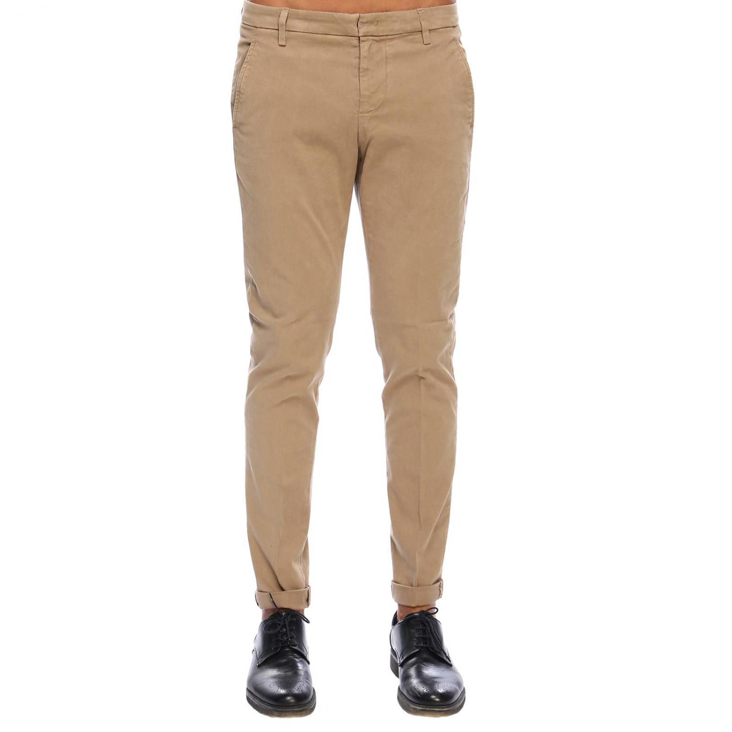 DONDUP: Pants men - Beige | Dondup pants UP235 GS0036 online